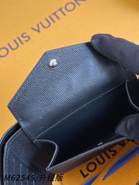 LOUIS VUITTON Marco Canvas With Leather Wallet Men's Black Gray M62545 size L11cm W2.5cm H9cm