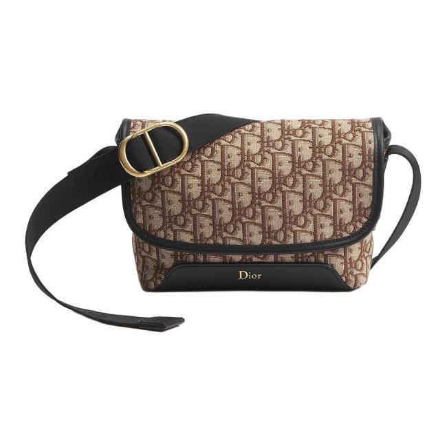 DIOR Cow Leather Messenger Bag, Shoulder Bag, Crossbody Bag Mini Unisex Brown 2DBCA627YUS-H45E size L20cm W7.5cm H16cm
