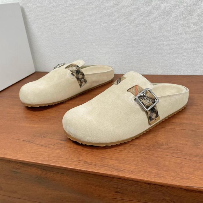 Burberry Closed Toe Slippers Beige