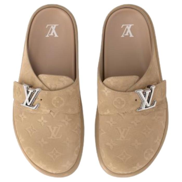 LOUIS VUITTON Easy Closed Toe Slippers Men's Brown