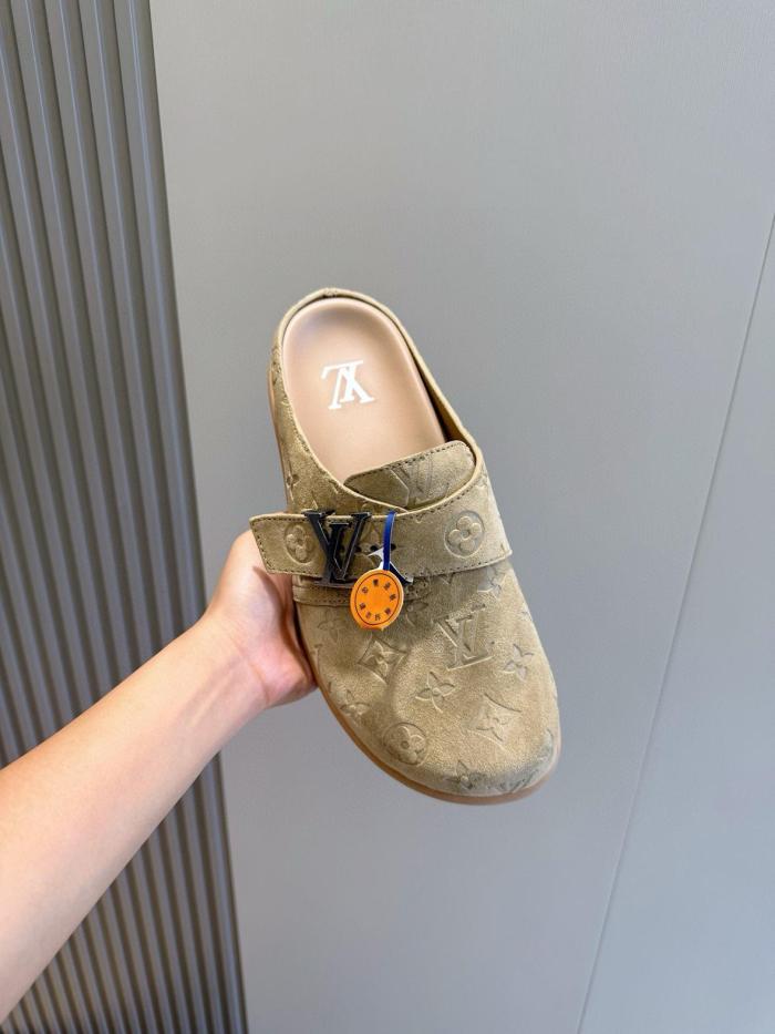 LOUIS VUITTON Easy Closed Toe Slippers Men's Brown