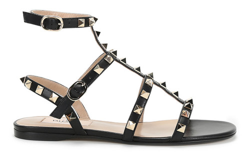 Valentino Garavani Rockstud Ankle-strap Flat Sandals