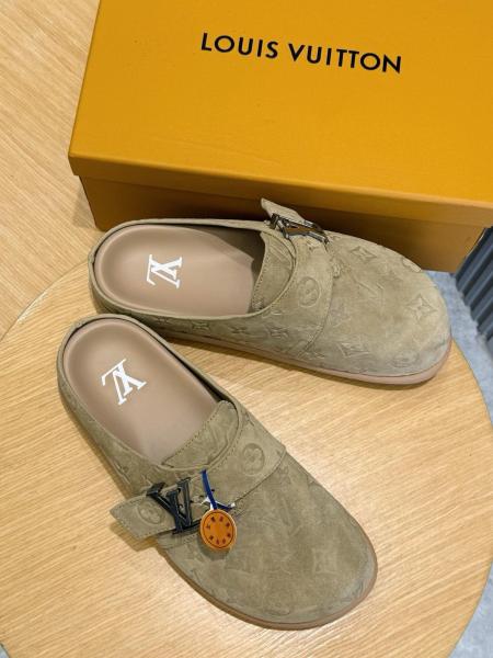 LOUIS VUITTON Easy Closed Toe Slippers Men's Brown