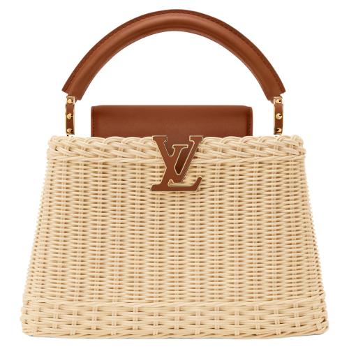 LOUIS VUITTON Capucines Rattan With Cow Leather Handbag Mini Women's Beige & Brown M28542 size L26.9cm W8.9cm H18cm