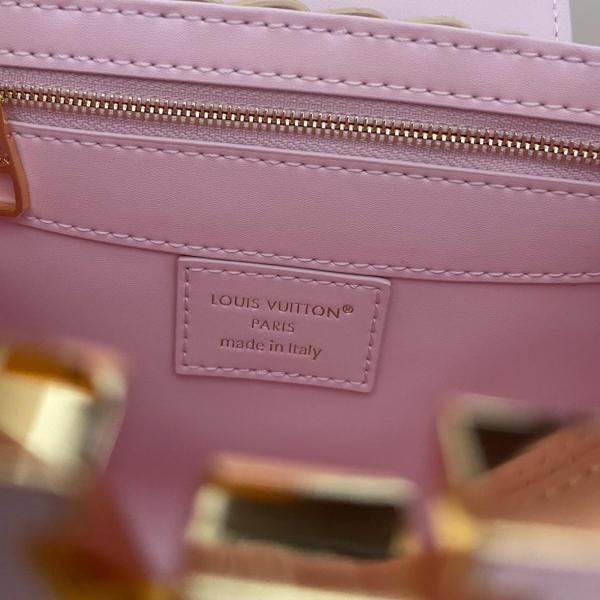 LOUIS VUITTON Capucines Rattan Denim Fabric Shoulder Bag, Crossbody Bag, Handbag Mini Women's Beige & Pink M28548 size L21cm W8cm H13.6cm