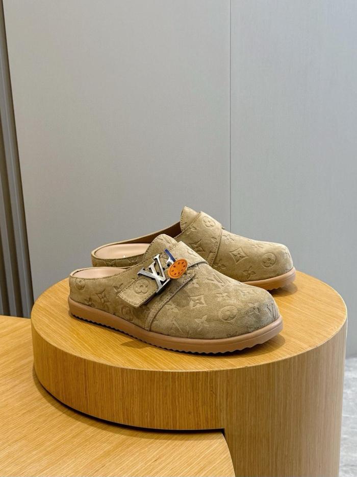 LOUIS VUITTON Easy Closed Toe Slippers Men's Brown