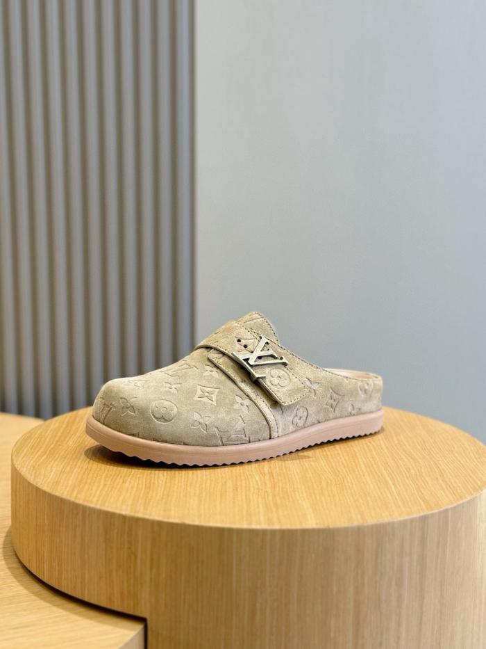 LOUIS VUITTON Easy Closed Toe Slippers Men's Brown