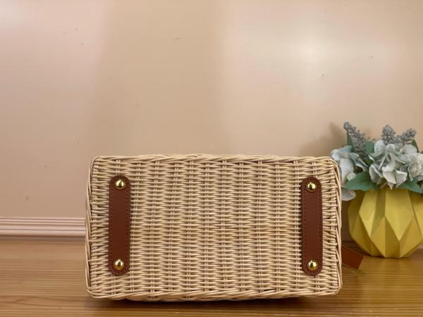 LOUIS VUITTON Capucines Rattan With Cow Leather Handbag Mini Women's Beige & Brown M28542 size L26.9cm W8.9cm H18cm