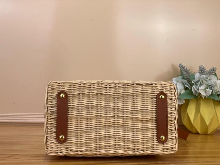 LOUIS VUITTON Capucines Rattan With Cow Leather Handbag Mini Women's Beige & Brown M28542 size L26.9cm W8.9cm H18cm
