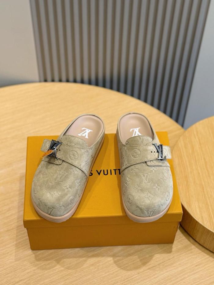 LOUIS VUITTON Easy Closed Toe Slippers Men's Brown