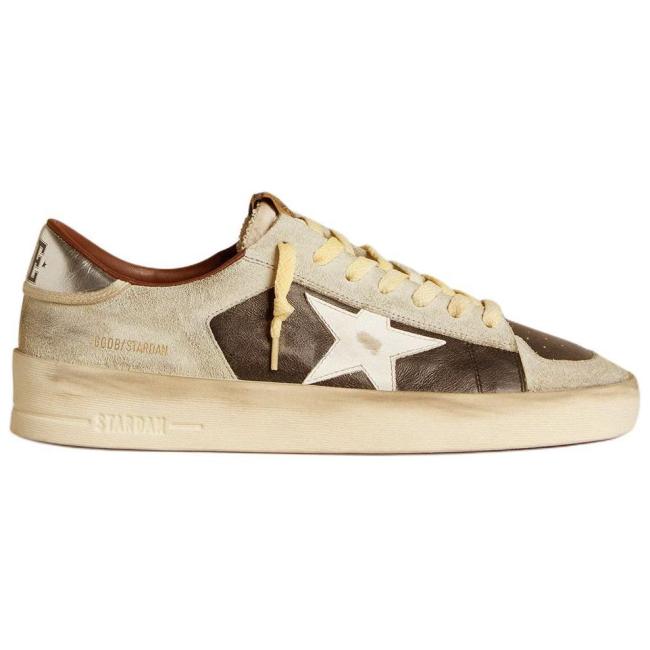 Golden Goose Stardan Leather Low top Skateboard Shoes Umber