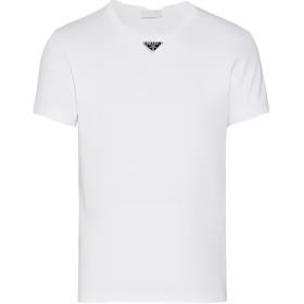 PRADA Logo Plaque Crewneck T Shirt