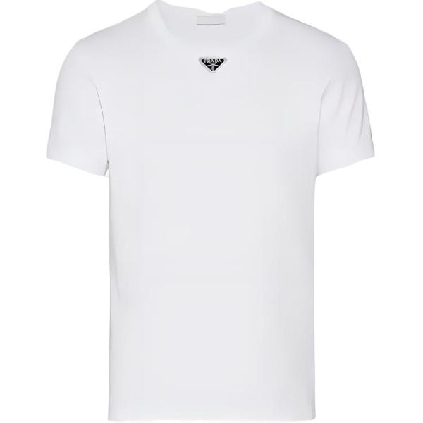 PRADA Logo Plaque Crewneck T Shirt