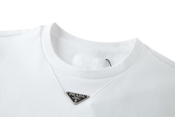 PRADA Logo Plaque Crewneck T Shirt