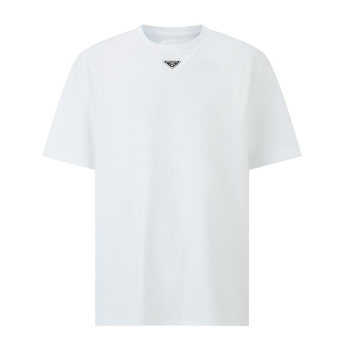 PRADA Logo Plaque Crewneck T Shirt