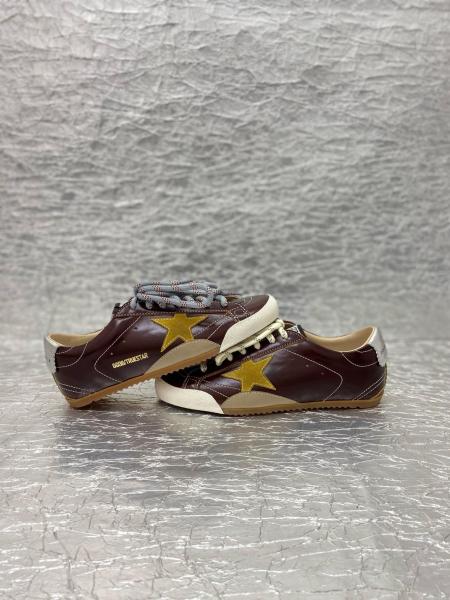 Golden Goose True-Star in burgundy naplak with suede star and silver nappa heel tab