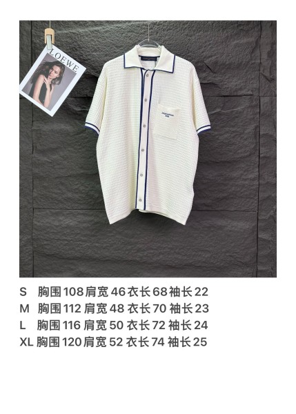 LOUIS VUITTON Shirts Men's White Lapel Moderate