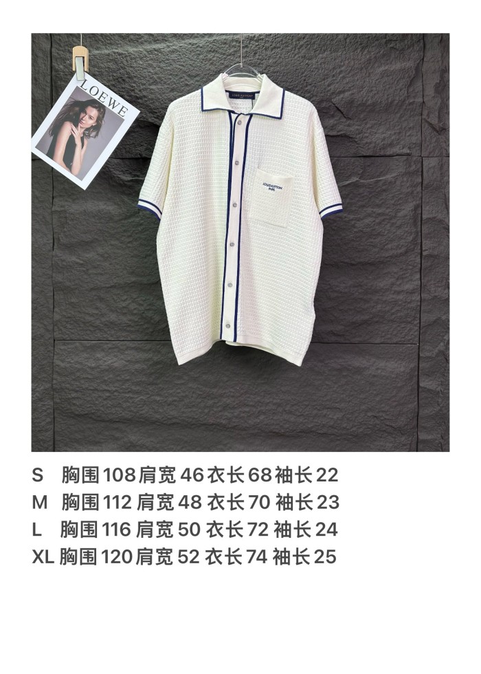 LOUIS VUITTON Shirts Men's White Lapel Moderate