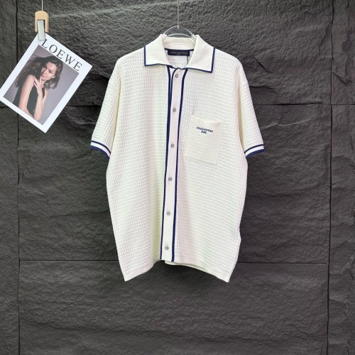 LOUIS VUITTON Shirts Men's White Lapel Moderate