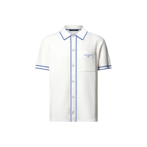 LOUIS VUITTON Shirts Men's White Lapel Moderate