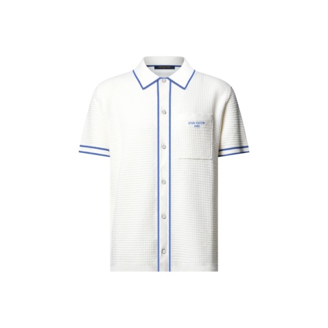 LOUIS VUITTON Shirts Men's White Lapel Moderate