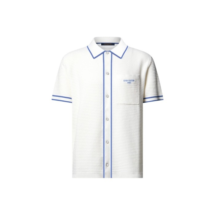 LOUIS VUITTON Shirts Men's White Lapel Moderate