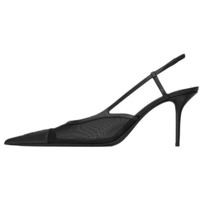 SAINT LAURENT Renee Slim Heel High Heels 7.5cm Women's Black