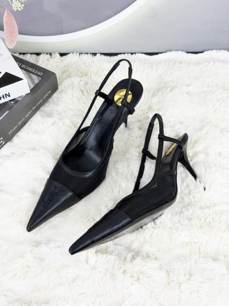 SAINT LAURENT Renee Slim Heel High Heels 7.5cm Women's Black