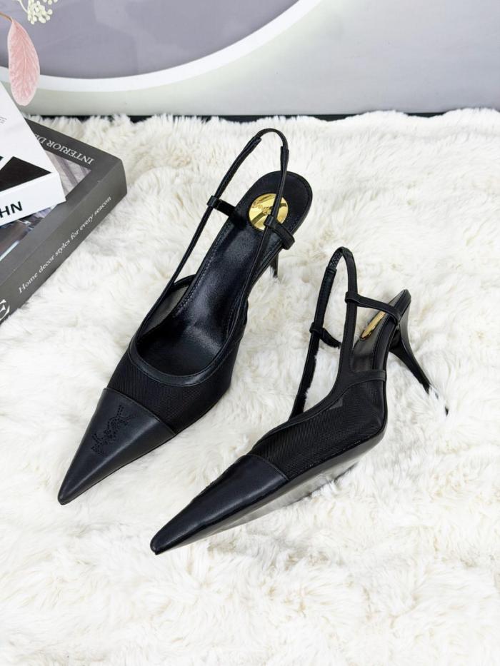 SAINT LAURENT Renee Slim Heel High Heels 7.5cm Women's Black