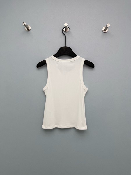 CELINE Triomphe Tank Top In Ribbed Silk Jersey
