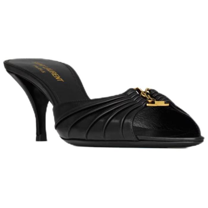 SAINT LAURENT Slide Slippers Women's Black