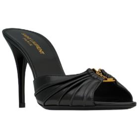 SAINT LAURENT Slide Slippers 9cm Women's Black