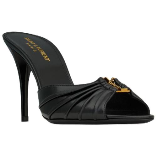 SAINT LAURENT Slide Slippers 9cm Women's Black