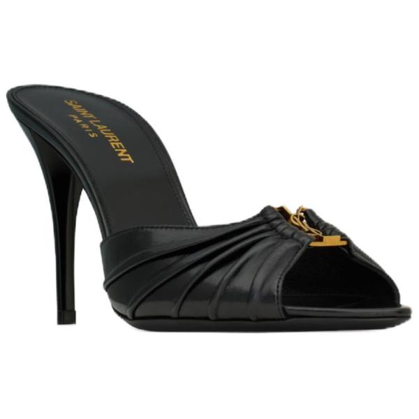 SAINT LAURENT Slide Slippers 9cm Women's Black