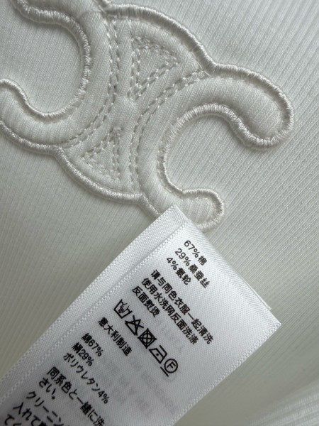 CELINE Triomphe Tank Top In Ribbed Silk Jersey