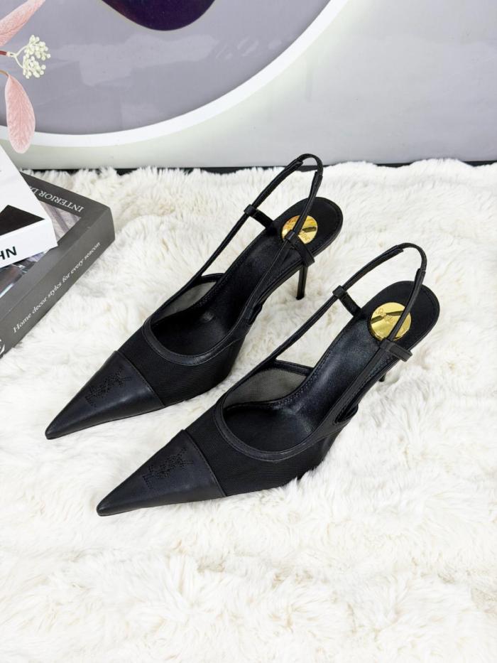 SAINT LAURENT Renee Slim Heel High Heels 7.5cm Women's Black