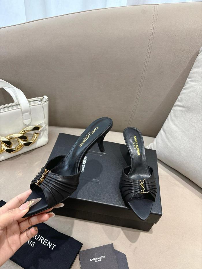 SAINT LAURENT Slide Slippers Women's Black
