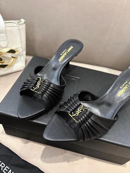 SAINT LAURENT Slide Slippers Women's Black