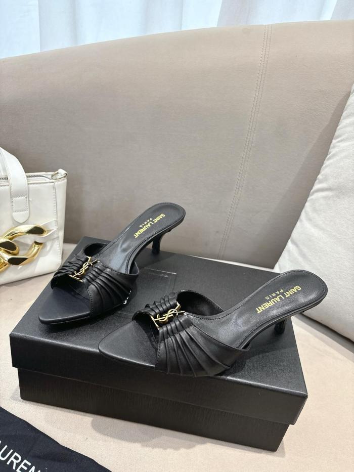 SAINT LAURENT Slide Slippers Women's Black
