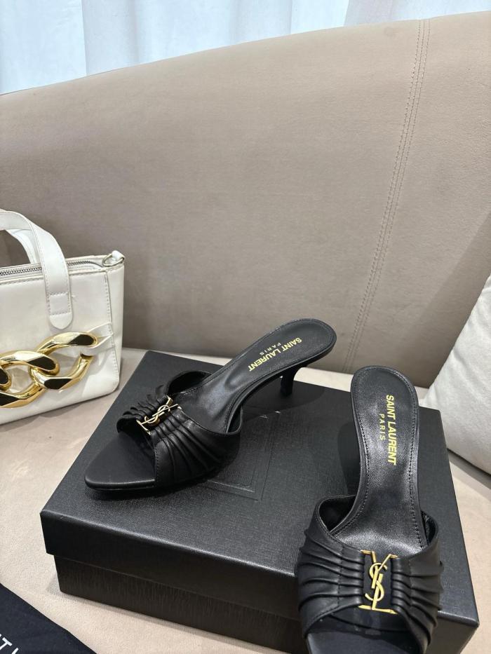 SAINT LAURENT Slide Slippers Women's Black