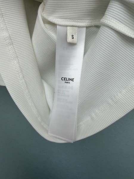 CELINE Triomphe Tank Top In Ribbed Silk Jersey