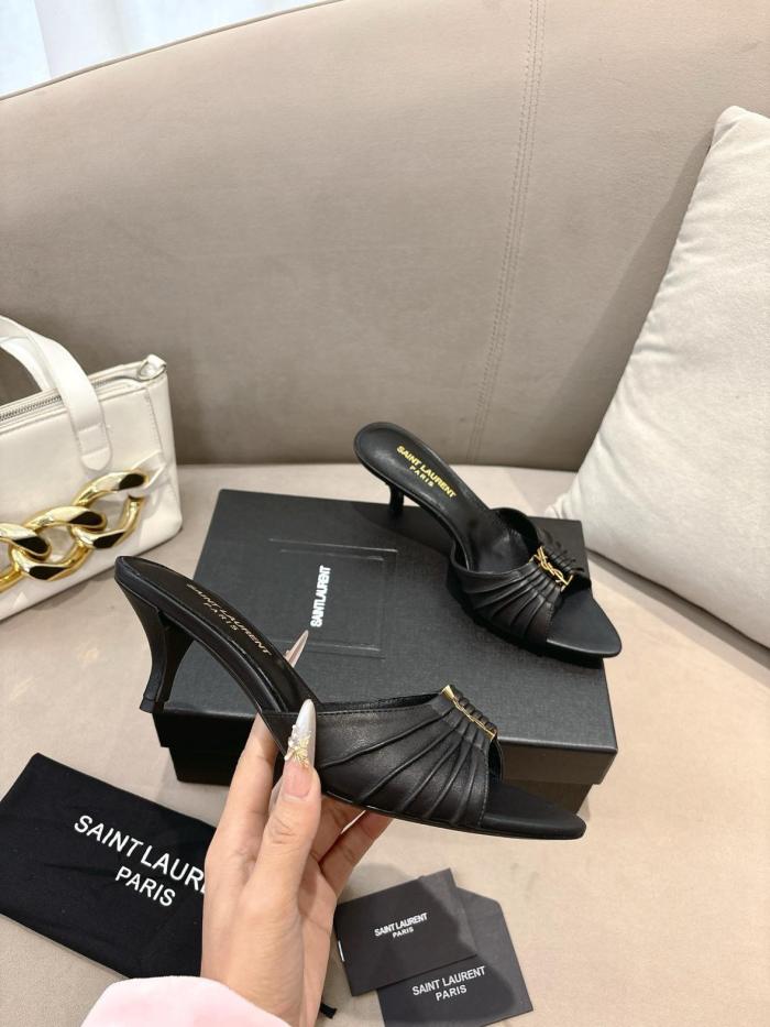 SAINT LAURENT Slide Slippers Women's Black