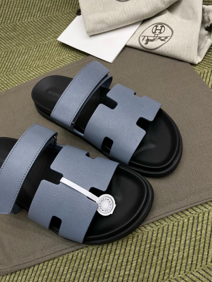 HERMES Chypre Slide Slippers Blue