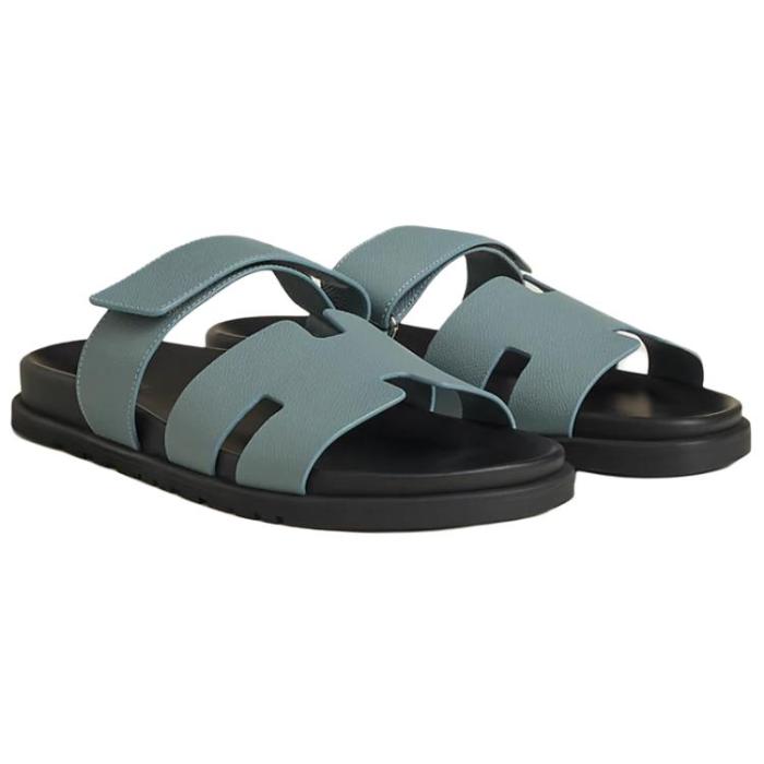 HERMES Chypre Slide Slippers Blue
