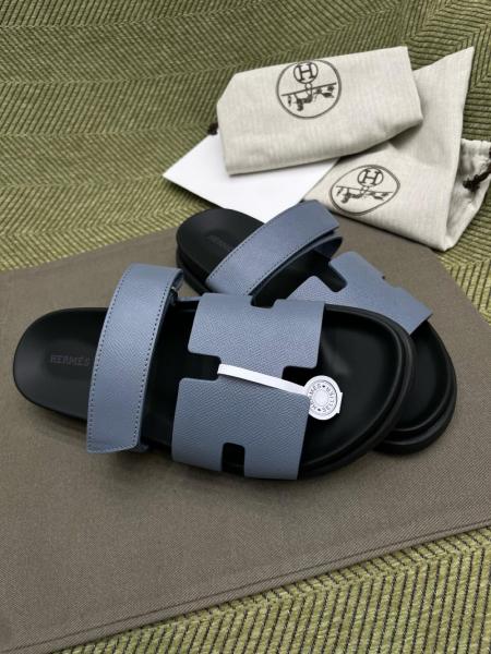 HERMES Chypre Slide Slippers Blue