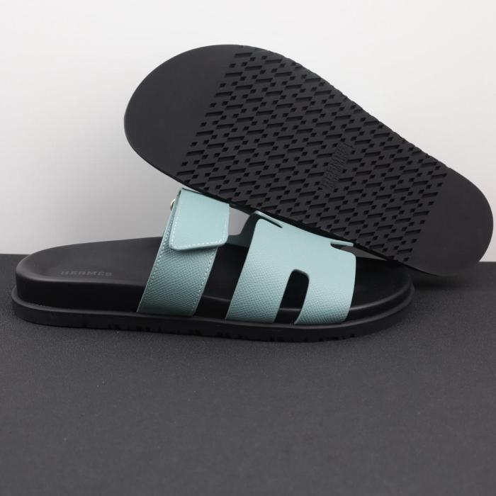 HERMES Chypre Slide Slippers Blue