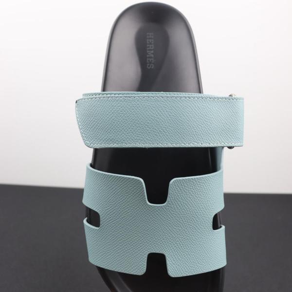 HERMES Chypre Slide Slippers Blue