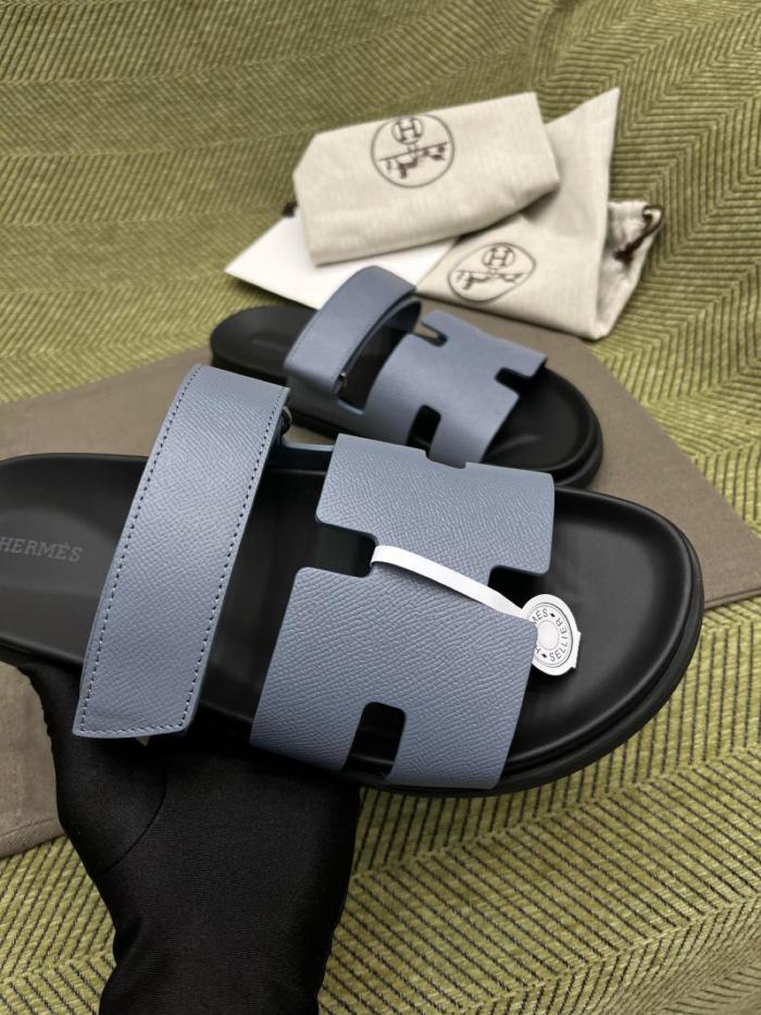 HERMES Chypre Slide Slippers Blue
