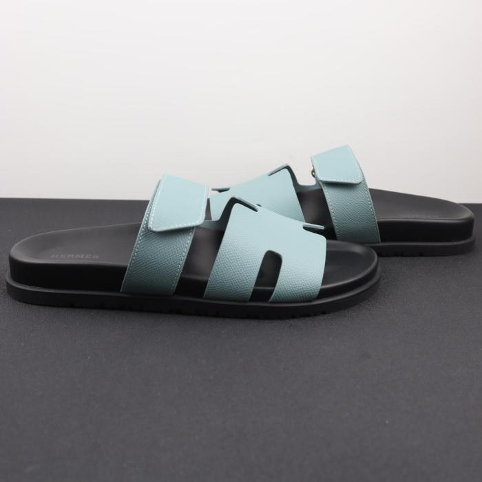HERMES Chypre Slide Slippers Blue