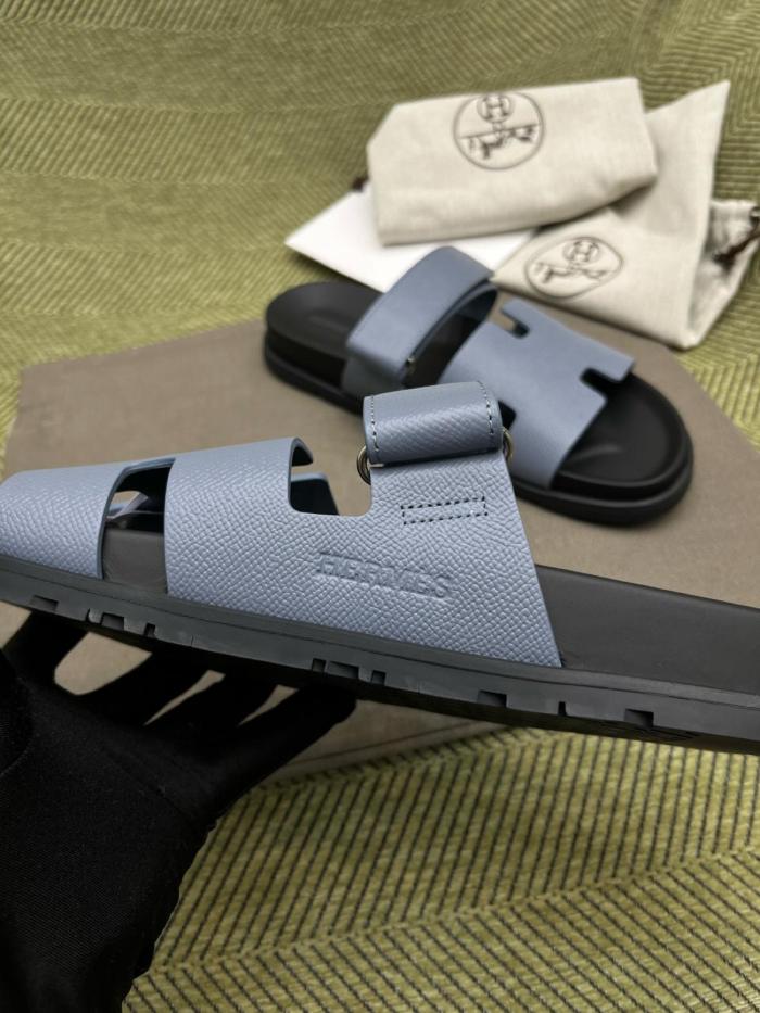 HERMES Chypre Slide Slippers Blue